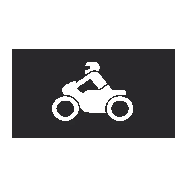 Predtvarovaná dopravná značka ''Motocykel'' – termoplast, biela, 800×1200 mm