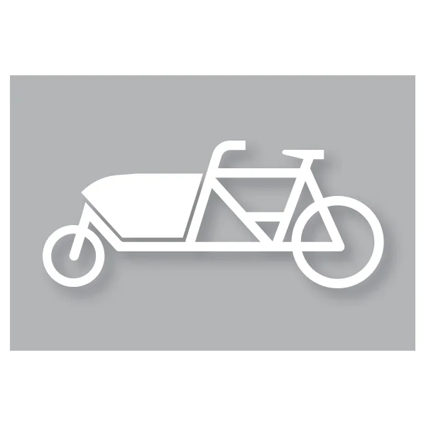 Predtvarované dopravné značenie ''Nákladný bicykel'' – termoplast, biela, 581×1350mm, bal 2 ks