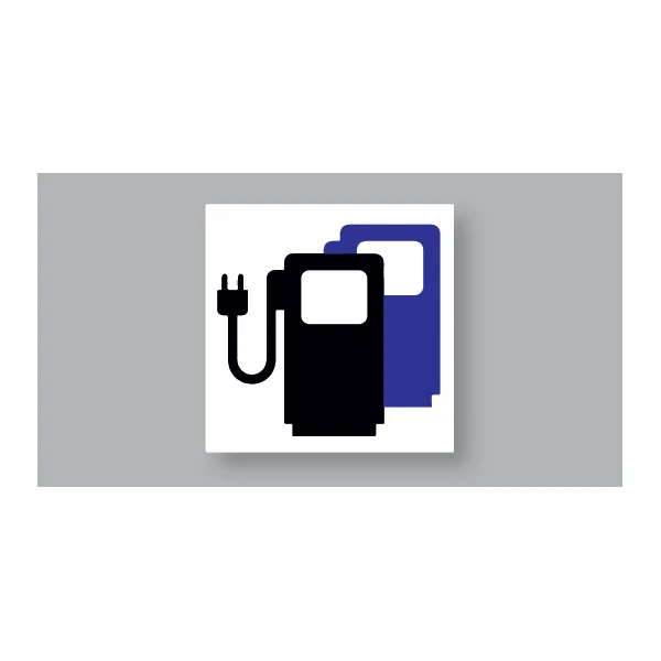 Predtvarované dopravné značenie pre elektromobily ''Nabíjacia stanica'' – termoplast, 1000×1000mm