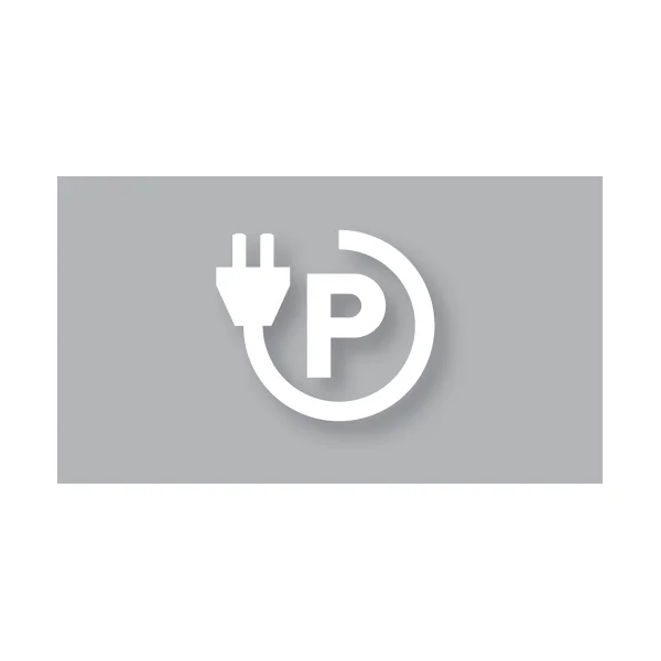 Predtvarované značenie pre elektromobily ''Parkovanie'' – termoplast, biela, 700×800mm, bal 2 ks