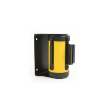Prístupová zábrana, nástenná kazeta otočná o 180°, žltý – čierny – 2,3 m pásmo