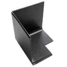 Profil. soklová lišta-vnútorný roh StandardRecycled z recyklovaného PVC – 100×160×6 mm, hladký povrch, antracit