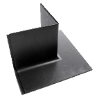 Profil. soklová lišta-vonkajší roh StandardRecycled z recyklovaného PVC – 100×160×6 mm, hladký povrch, sivá