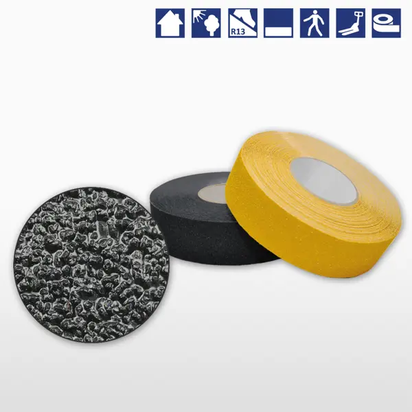 Protišmyková páska extra hrubá WT-5412 – minerálny granulát v syntetickej živici, žltá, 50 mm × 6 m