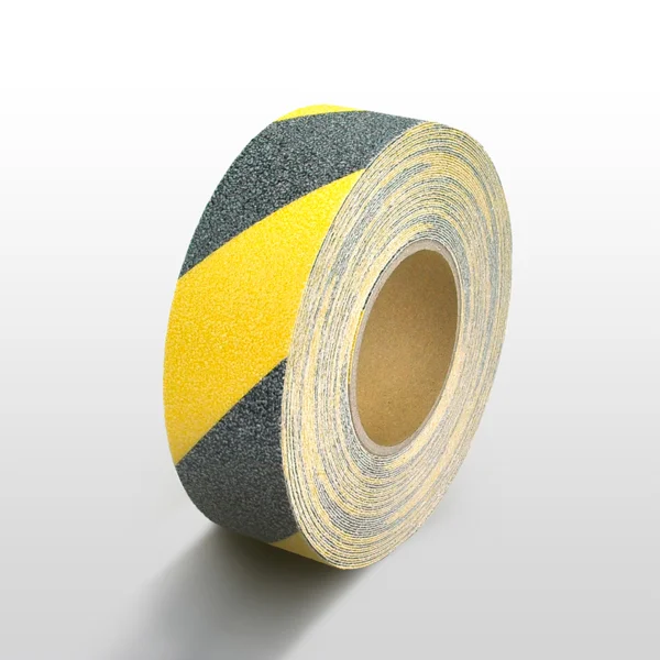Protišmyková páska štandard WT-5411 – minerálny granulát v syntetickej živici, žlto-čierna, 25 mm × 6 m