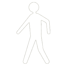 Protišmykové podlahové piktogramy WT-5811 – PU, chodec, biela, 600×330 mm