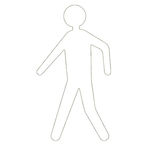 Protišmykové podlahové piktogramy WT-5811 – PU, chodec, biela, 600×330 mm