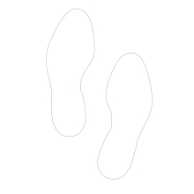 Protišmykové podlahové piktogramy WT-5811 – PU, pár stop, biela, 297×110 mm, balenie 10 ks