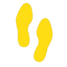 Protišmykové podlahové piktogramy WT-5811 – PU, pár stop, žltá, 297×110 mm, balenie 10 ks