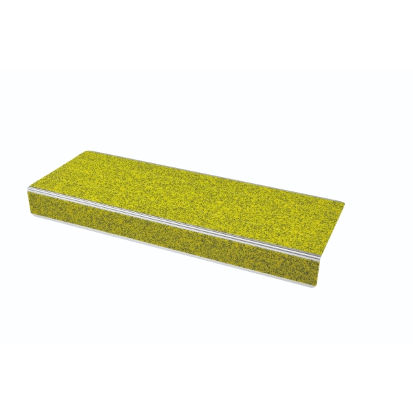 Protišmykový profil na schodové hrany WT-5409 – minerálny granulát v syntetickej živici, žltá, 600×31×106 mm