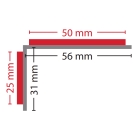 Protišmykový profil na schodové hrany WT-5409 – minerálny granulát v syntetickej živici, žluto-čierna, 1000×31×56 mm