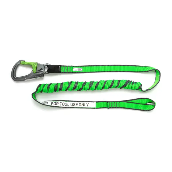 Pružný popruh NLG Lanyard na náradie s nosnosťou 20 kg – nylon, zeleno-čierna