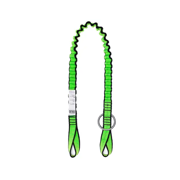 Pružný závesný popruh NLG Lanyard na reťazovú pílu s nosnosťou 10 kg – nylon, zeleno-čierna, 850×25 mm