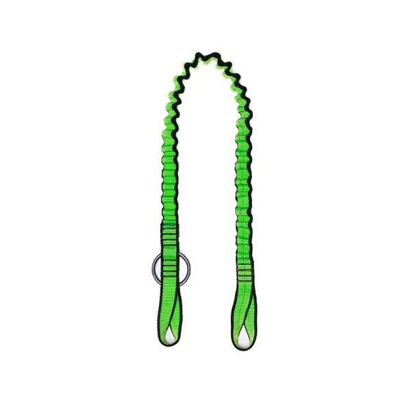 Pružný závesný popruh NLG Lanyard na reťazovú pílu s nosnosťou 10 kg – nylon, zeleno-čierna, 850×25 mm