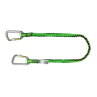 Pružný závesný popruh NLG Lanyard s dvoma karabínami na náradie – nylon, zeleno-čierna