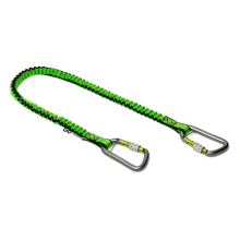 Pružný závesný popruh NLG Lanyard s dvoma karabínami na náradie – nylon, zeleno-čierna