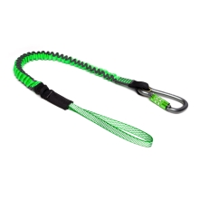 Pružný závesný popruh NLG Lanyard s jednou karabínou a nosnosťou 18 kg – nylon, zeleno-čierna