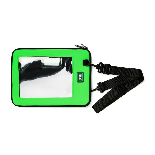 Puzdro NLG na tablet s nosnosťou 3 kg – plast, zeleno-čierna, 300×220 mm