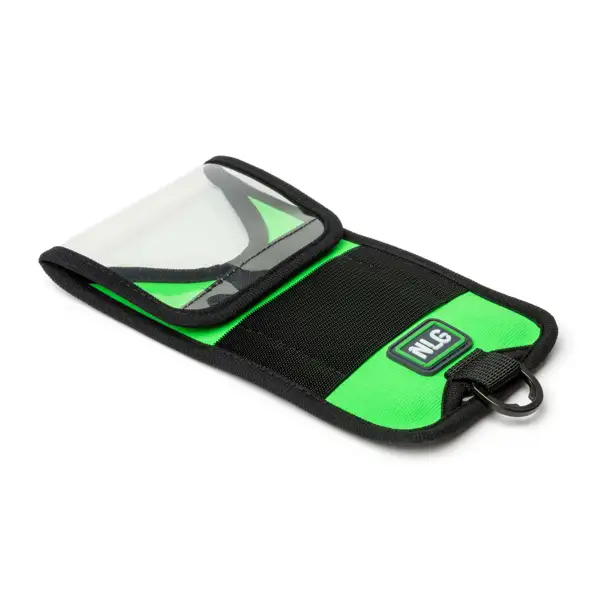 Puzdro NLG na telefón s nosnosťou 1 kg – plast, zeleno-čierna, 180×100 mm