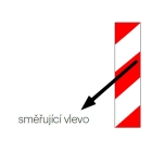 Reflexné výstražné značenie WT-5219 – 100 mm × 5 m, červeno-biela, smer doľava