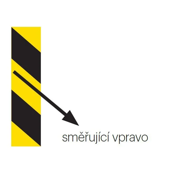 Reflexné výstražné značenie WT-5219 – 100 mm × 5 m, žlto-čierna, smer doprava