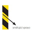 Reflexné výstražné značenie WT-5219 – 50 mm × 25 m, žlto-čierna, smer doprava