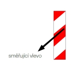 Reflexné výstražné značenie WT-5219 – 50 mm × 5 m, červeno-biela, smer doľava