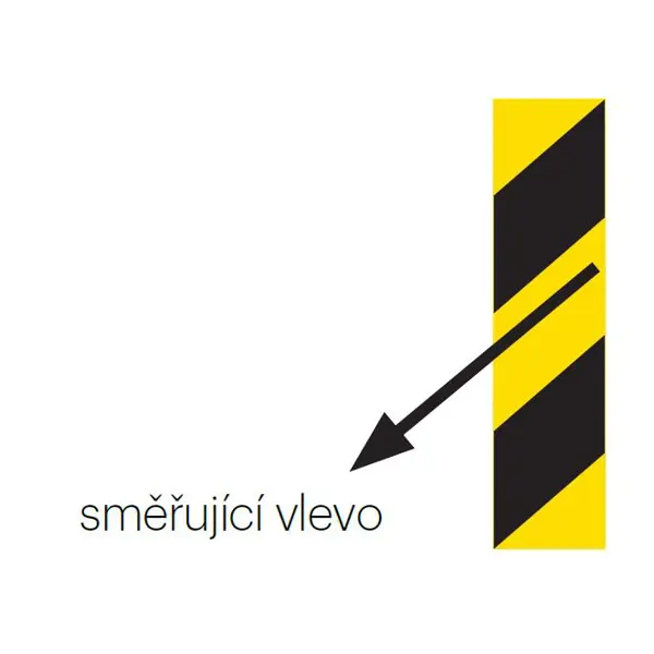 Reflexné výstražné značenie WT-5219 – 50 mm × 5 m, žlto-čierna, smer doľava