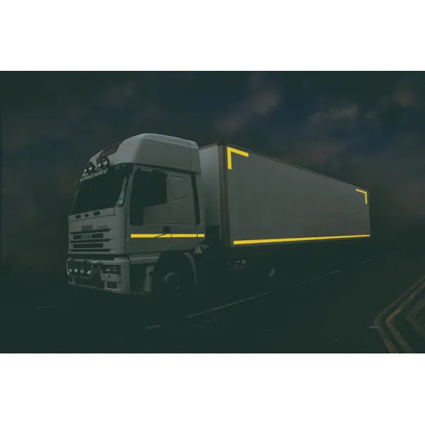 Reflexné značenie nákladných vozidiel a prívesov WT-5218 – polyprepylen, rolka, žltá, 50 mm × 12,5 m