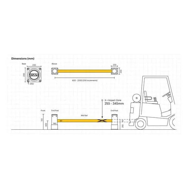 Regálová koncová zábrana A-SAFE, eFlex Single RackEnd Barrier – 0,6 m