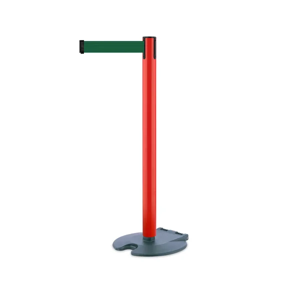 Rollabarrier mobilný stĺpik, červený – tmavozelené pásmo 3,65 m