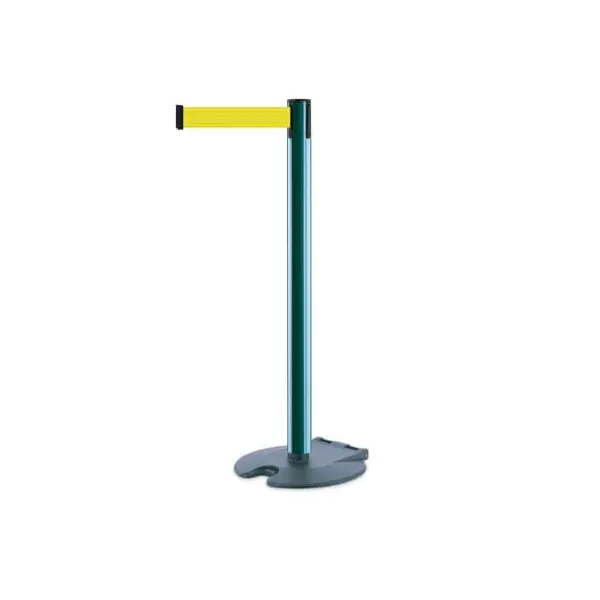Rollabarrier mobilný stĺpik, zelený – žlté pásmo 2,3 m