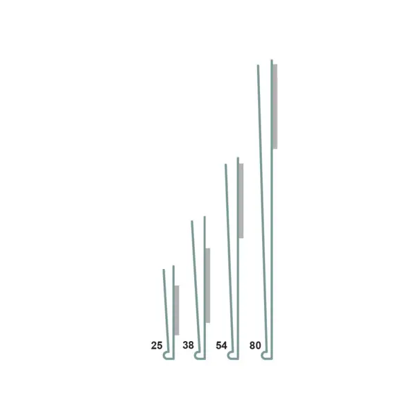 Samolepiaca lišta, držiak regálových štítkov, typ V – 25×200 mm, balenie 50 ks