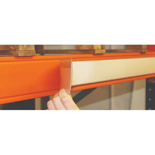 Samolepiaca lišta, držiak regálových štítkov, typ V – 25×200 mm, balenie 50 ks