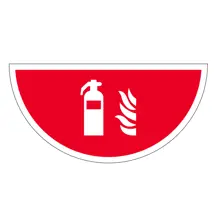 Samolepiace plošné protišmykové značenie (polkruh), Hasiaci prístroj – luminiscenčná fólia, 900×450 mm