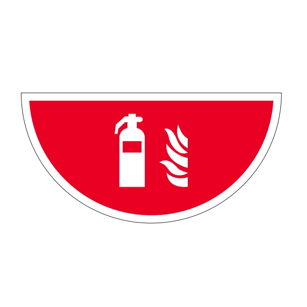 Samolepiace plošné protišmykové značenie (polkruh), Hasiaci prístroj – luminiscenčné PVC, 900×450 mm