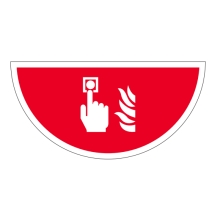 Samolepiace plošné protišmykové značenie (polkruh), Požiarny alarm – luminiscenčná fólia, 750×375 mm