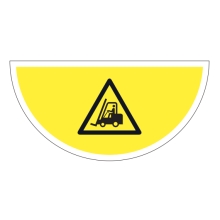 Samolepiace plošné protišmykové značenie (polkruh), Pozor vysokozdvižný vozík – fólia, 900×450 mm