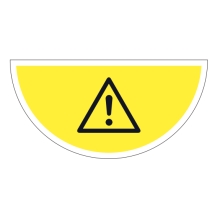 Samolepiace plošné protišmykové značenie (polkruh), Všeobecné varovanie – PVC, 750×375 mm