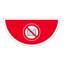 Samolepiace plošné protišmykové značenie (polkruh), Zákaz skladovania paliet – PVC, 900×450 mm