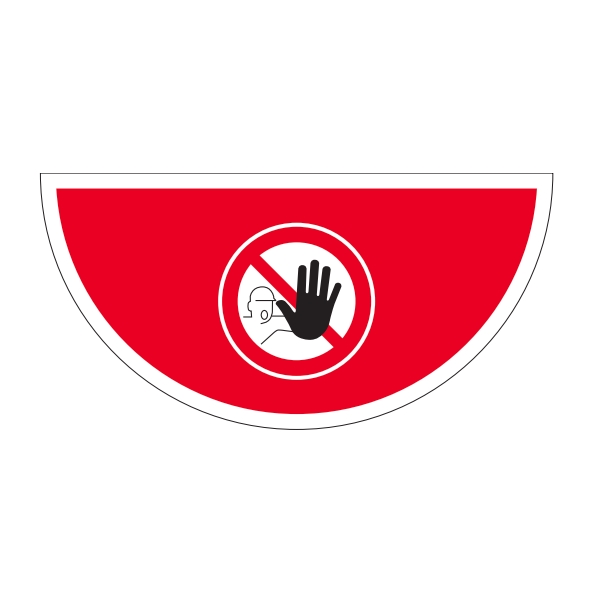Samolepiace plošné protišmykové značenie (polkruh), Zákaz vstupu – fólia, 900×450 mm