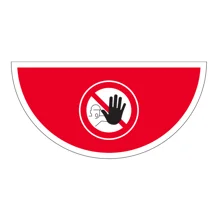 Samolepiace plošné protišmykové značenie (polkruh), Zákaz vstupu – PVC, 750×375 mm