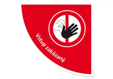 Samolepiace plošné protišmykové značenie (štvrťkruh), Prístup zakázaný