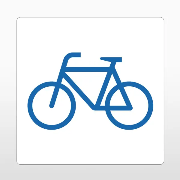 Samolepiace protišmykové značenie na vozovku, Bicykel – PVC, biela, 800×800 mm