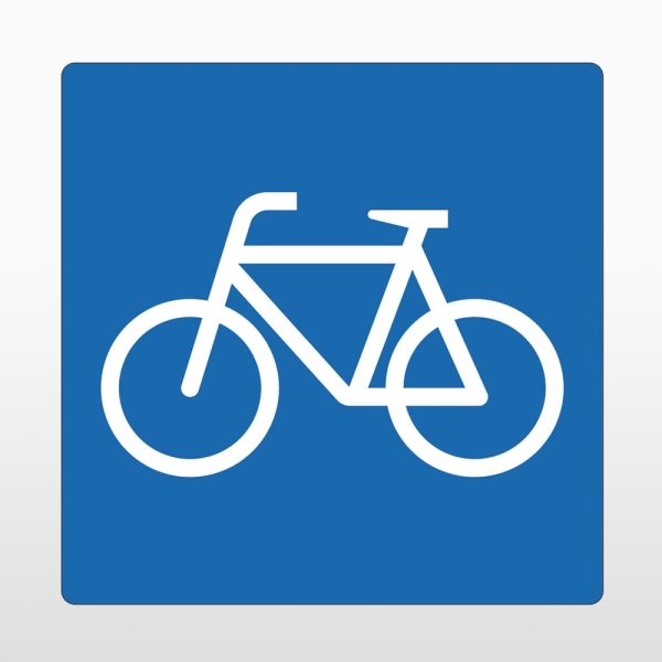 Samolepiace protišmykové značenie na vozovku, Bicykel – PVC, modrá, 400×400 mm