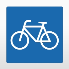 Samolepiace protišmykové značenie na vozovku, Bicykel – PVC, modrá, 600×600 mm