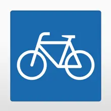 Samolepiace protišmykové značenie na vozovku, Bicykel – PVC, modrá, 800×800 mm