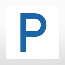 Samolepiace protišmykové značenie na vozovku, Parkovacia plocha – PVC, biela, 600×600 mm