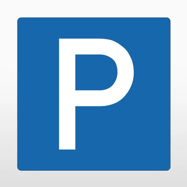 Samolepiace protišmykové značenie na vozovku, Parkovacia plocha – PVC, modrá, 600×600 mm