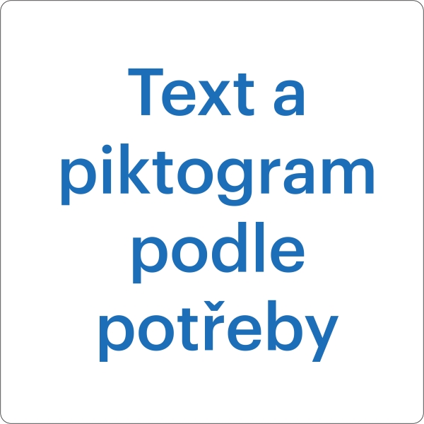 Samolepiace protišmykové značenie na vozovku, Text a piktogram podľa potreby – PVC, biela, 400×400 mm